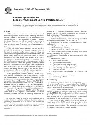 Standardspezifikation für Laborgeräte-Steuerschnittstelle (LECIS)