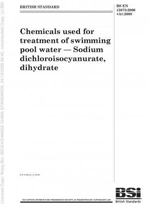 Chemikalien zur Aufbereitung von Schwimmbadwasser – Natriumdichlorisocyanurat, Dihydrat
