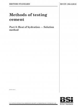 Methoden zur Prüfung von Zement – Hydratationswärme – Lösungsmethode