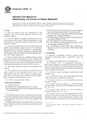 Standardtestmethode zur Bestimmung der JR-Kurven von Kunststoffmaterialien