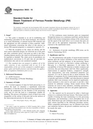 Standardhandbuch für die Dampfbehandlung von Materialien aus der Eisenpulvermetallurgie (PM).