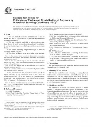 Standardtestmethode für Schmelz- und Kristallisationsenthalpien von Polymeren durch dynamische Differenzkalorimetrie (DSC)