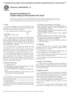 Standardprüfmethoden für die Zugprüfung von Para-Aramid-Flachgarnen