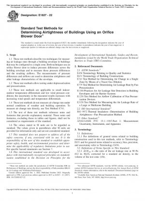 Standardtestmethoden zur Bestimmung der Luftdichtheit von Gebäuden mithilfe einer Orifice Blower Door