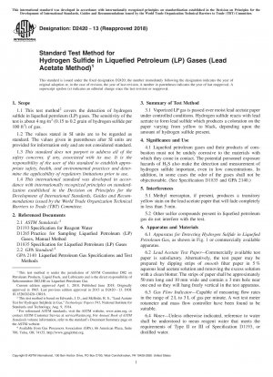 Standardtestmethode für Schwefelwasserstoff in Flüssiggasen (LP) (Bleiacetatmethode)