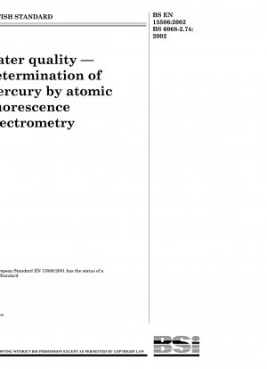Wasserqualität – Bestimmung von Quecksilber mittels Atomfluoreszenzspektrometrie