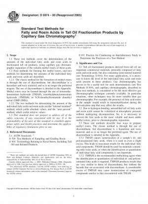 Standardtestmethoden für Fett- und Harzsäuren in Tallölfraktionierungsprodukten durch Kapillargaschromatographie
