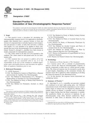 Standardpraxis zur Berechnung gaschromatographischer Reaktionsfaktoren