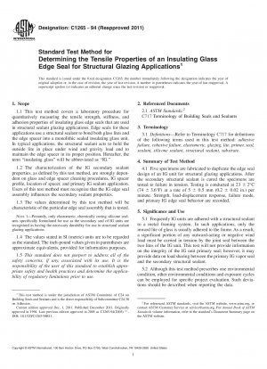 Standardprüfverfahren zur Bestimmung der Zugeigenschaften eines Isolierglas-Randverbundes für Structural Glazing-Anwendungen
