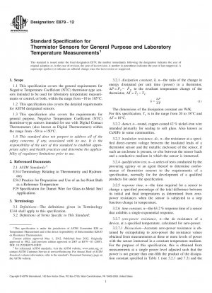 Standardspezifikation für Thermistorsensoren für allgemeine Zwecke und Labortemperaturmessungen
