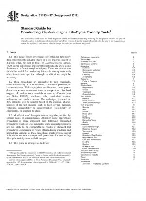 Standardhandbuch für die Durchführung von Daphnia magna-Lebenszyklustoxizitätstests