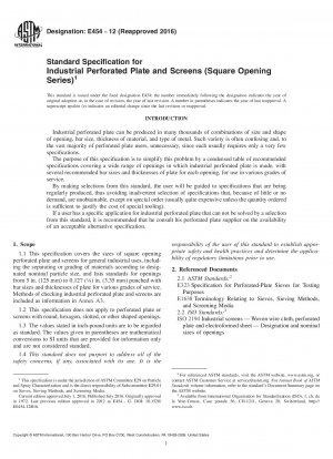 Standardspezifikation für industrielle Lochplatten und Siebe (Serie mit quadratischer Öffnung)