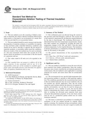 Standardtestmethode für die Oxyacetylen-Ablationsprüfung von Wärmedämmmaterialien