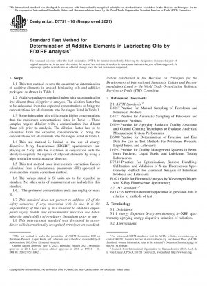 Standardtestmethode zur Bestimmung von Additivelementen in Schmierölen mittels EDRFA-Analyse
