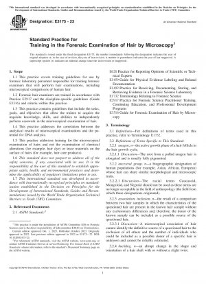 Standardpraxis für die Ausbildung in der forensischen Untersuchung von Haaren mittels Mikroskopie