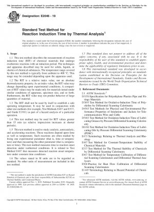 Standardtestmethode für die Reaktionsinduktionszeit durch thermische Analyse