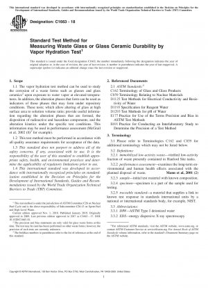 Standardtestmethode zur Messung der Haltbarkeit von Altglas oder Glaskeramik mittels Dampfhydratationstest