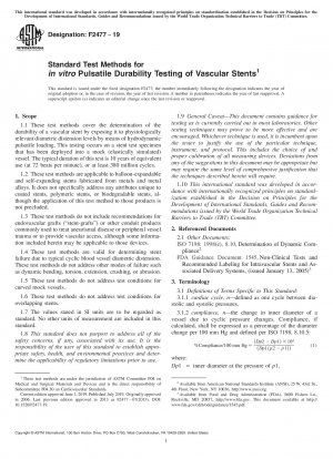 Standardtestmethoden für die In-vitro-Pulsfestigkeitsprüfung von Gefäßstents