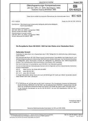 Gleichstrompotentiometer (IEC 60523:1975 + A1:1979 + Corrigendum 1980); Deutsche Fassung EN 60523:1993