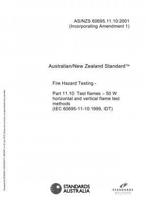 Prüfung der Brandgefahr – Teil 11.10: Testflammen – 50-W-Horizontal- und Vertikalflammentestmethoden