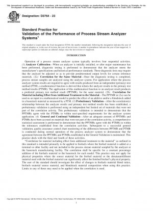 Standardpraxis zur Validierung der Leistung von Prozessstromanalysatorsystemen