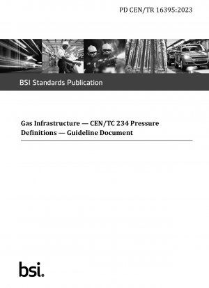 Gasinfrastruktur. CEN/TC 234 Druckdefinitionen. Richtliniendokument