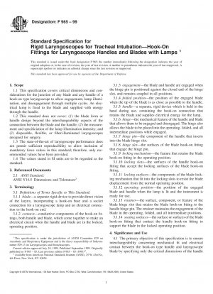 Standardspezifikation für starre Laryngoskope für die Trachealintubation – Einhängebeschläge für Laryngoskopgriffe und -spatel mit Lampen