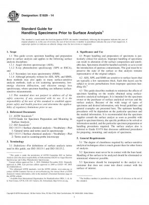 Standardhandbuch für den Umgang mit Proben vor der Oberflächenanalyse