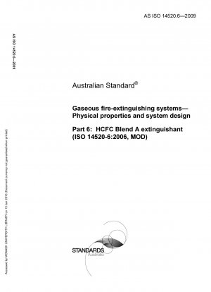 Physikalische Eigenschaften und Systemdesign von Gasfeuerlöschanlagen HCFC Blend A Feuerlöschmittel (ISO 14520-6: 2006, MOD)