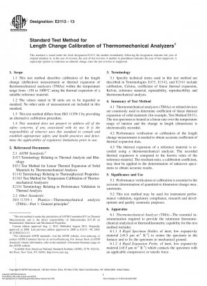 Standardtestmethode zur Längenänderungskalibrierung thermomechanischer Analysatoren