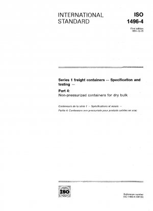 Frachtcontainer der Serie 1; Spezifikation und Prüfung; Teil 4: drucklose Container für trockenes Massengut