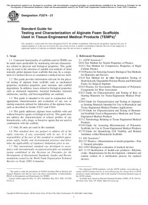 Standardhandbuch für die Prüfung und Charakterisierung von Alginatschaumgerüsten, die in gewebetechnisch hergestellten Medizinprodukten (TEMPs) verwendet werden