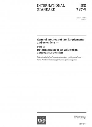 Allgemeine Prüfverfahren für Pigmente und Füllstoffe – Teil 9: Bestimmung des pH-Wertes einer wässrigen Suspension