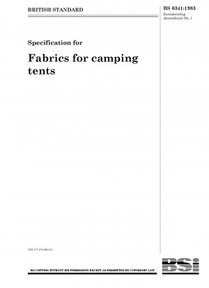 Spezifikation für Stoffe für Campingzelte