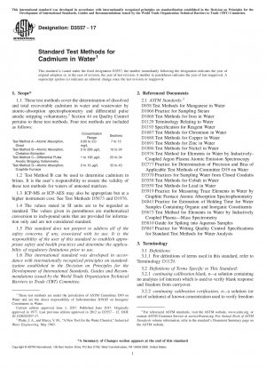 Standardtestmethoden für Cadmium in Wasser