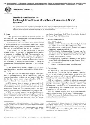 Standardspezifikation für die Aufrechterhaltung der Lufttüchtigkeit leichter unbemannter Flugzeugsysteme