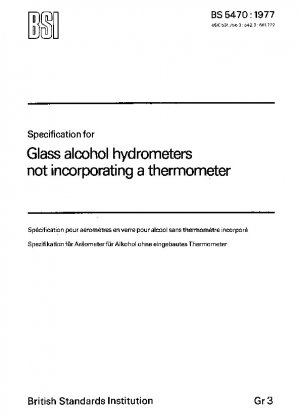 Spezifikation für Alkohol-Aräometer aus Glas ohne eingebautes Thermometer