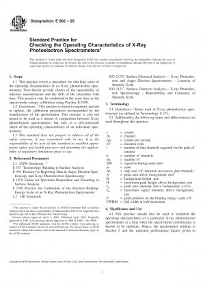 Standardverfahren zur Überprüfung der Betriebseigenschaften von Röntgen-Photoelektronenspektrometern