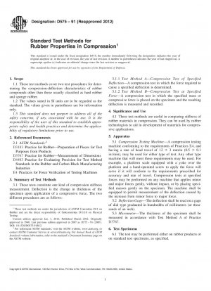 Standardtestmethoden für Gummieigenschaften bei Kompression