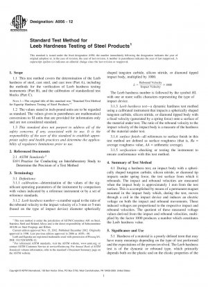 Standardtestmethode für die Leeb-Härteprüfung von Stahlprodukten