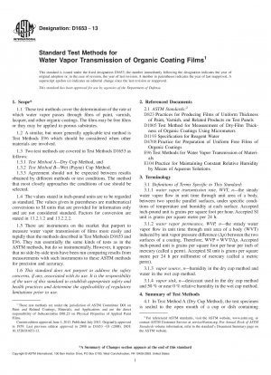Standardtestmethoden für die Wasserdampfdurchlässigkeit organischer Beschichtungsfilme