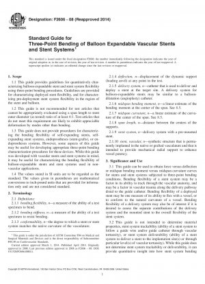 Standardhandbuch für das Dreipunktbiegen von ballonexpandierbaren Gefäßstents und Stentsystemen