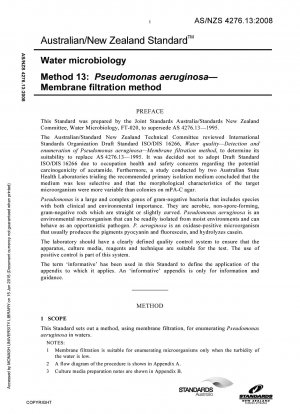Wassermikrobiologie-Pseudomonas aeruginosa-Membranfiltrationsmethode