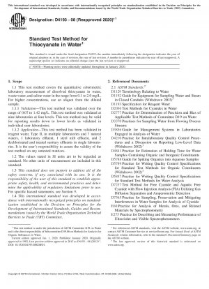 Standardtestmethode für Thiocyanat in Wasser