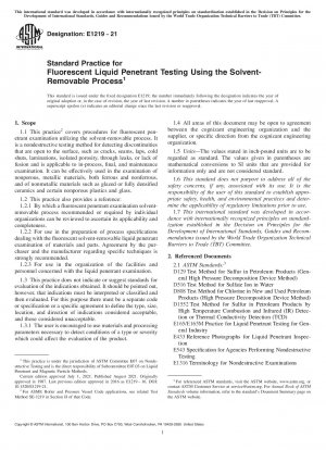 Standardpraxis für die Eindringprüfung von fluoreszierenden Flüssigkeiten unter Verwendung des lösungsmittelentfernbaren Verfahrens