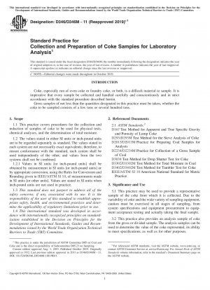 Standardpraxis für die Sammlung und Vorbereitung von Koksproben für die Laboranalyse
