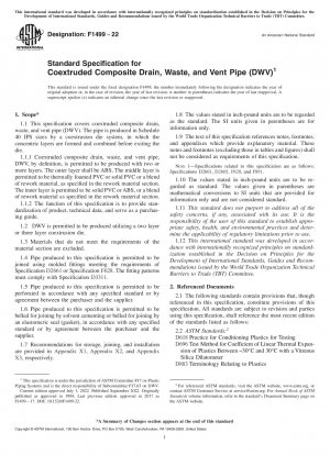 Standardspezifikation für coextrudierte Verbundstoff-Abfluss-, Abfall- und Entlüftungsrohre (DWV)