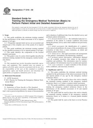 Standardhandbuch für die Ausbildung des Rettungssanitäters (Grundkenntnisse) zur Durchführung einer ersten und detaillierten Patientenbeurteilung (zurückgezogen 2006)