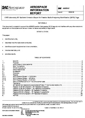 EMC Laboratory RF-Strahlungsemissionsbericht für passive Radiofrequenz-Identifikations-Tags (RFID).