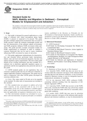 Standardhandbuch für NAPL-Mobilität und -Migration in Sedimenten – Konzeptionelle Modelle für Einlagerung und Advektion